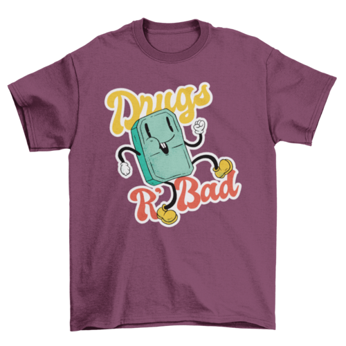 Drugs Are Bad Cartoon T-shirt