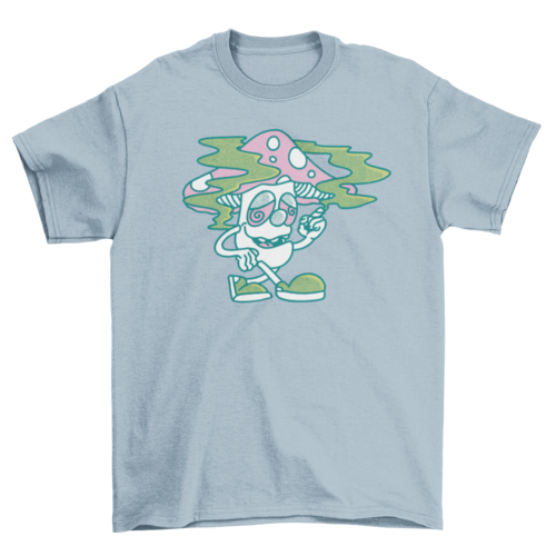 Mushroom smoking weed t-shirt