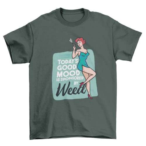 Pin-up weed girl t-shirt