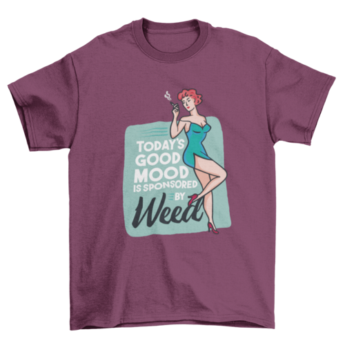 Pin-up weed girl t-shirt
