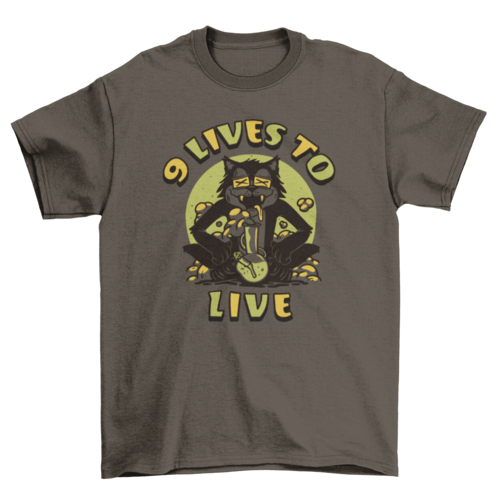 Stoner cat cartoon t-shirt