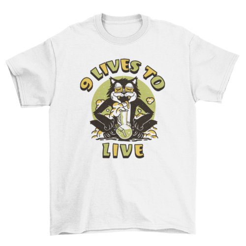 Stoner cat cartoon t-shirt