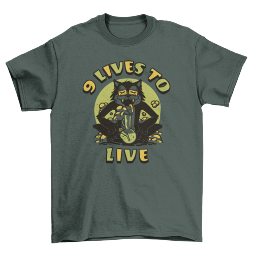 Stoner cat cartoon t-shirt