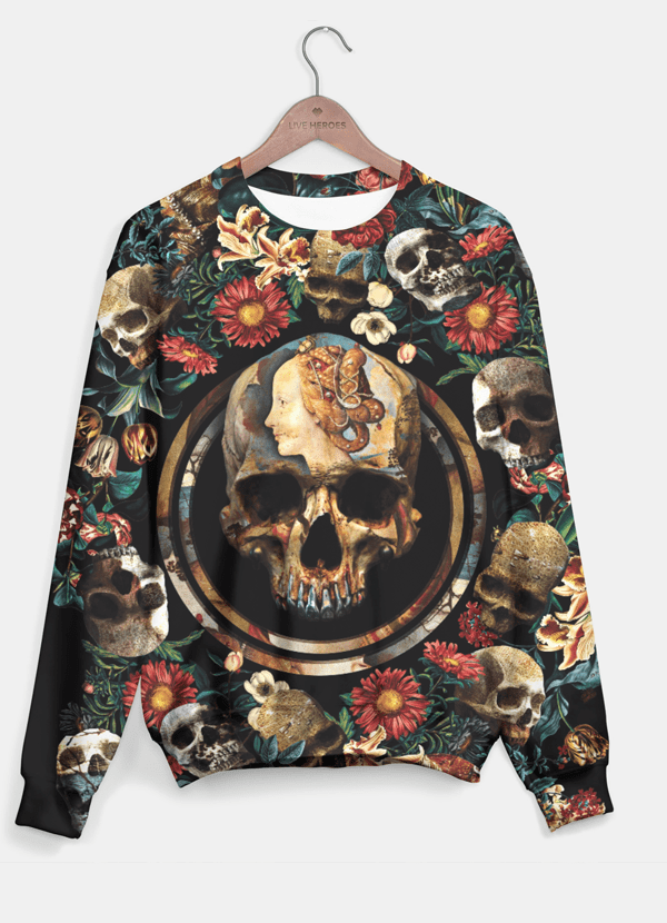 Skull + Flowers Sweater