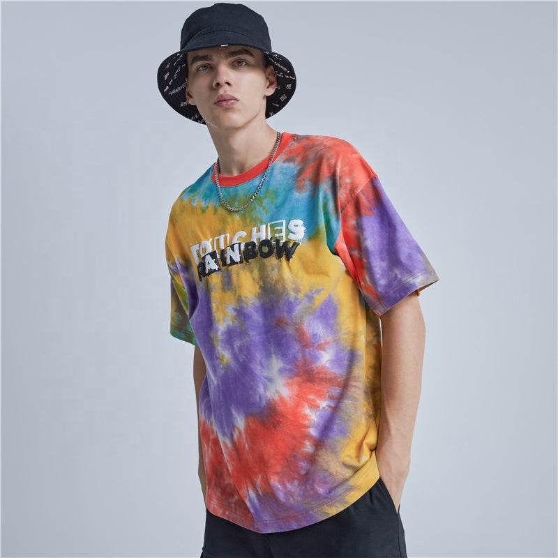 Short Sleeve Tie Dye Puff Print T-shirt