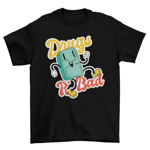 Drugs Are Bad Cartoon T-shirt