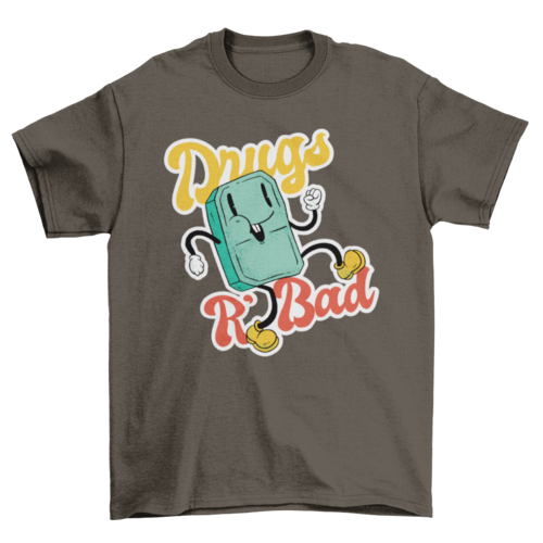 Drugs Are Bad Cartoon T-shirt