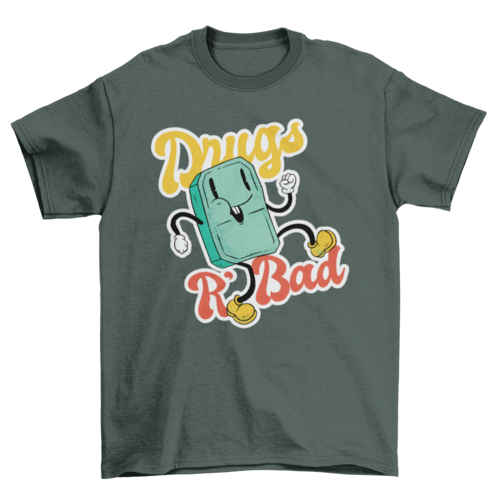 Drugs Are Bad Cartoon T-shirt