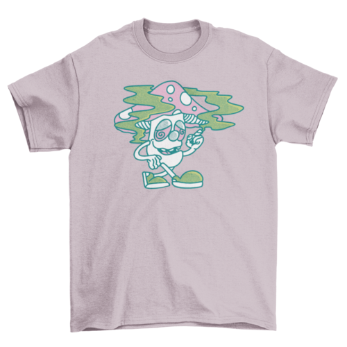 Mushroom smoking weed t-shirt
