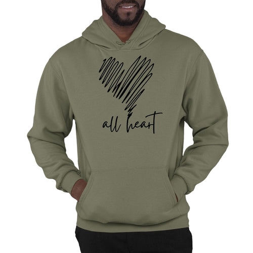 Mens Hoodie - All Heart Line Art