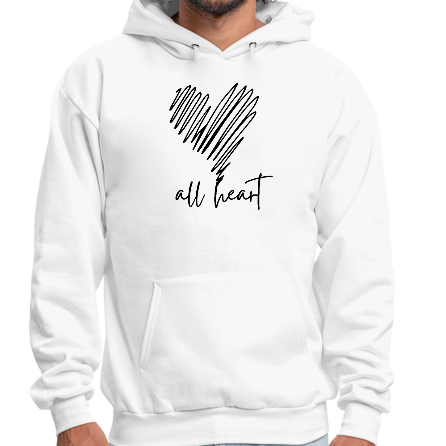 Mens Hoodie - All Heart Line Art